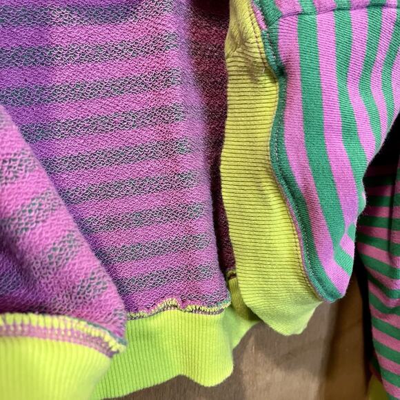 We The Free Women's Classic Striped Crew Neck Terry Sweatshirt Lg Free People - Picture 4 of 6